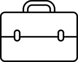 Line vector icon briefcase. Outline vector icon on white background