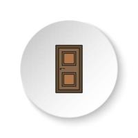 Round button for web icon, Door, icon. Button banner round, badge interface for application illustration on white background vector