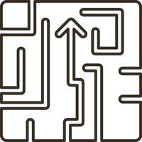 Line vector icon maze, puzzle, strategy. Outline vector icon on white background