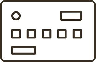Line vector icon card, credit, money. Outline vector icon on white background