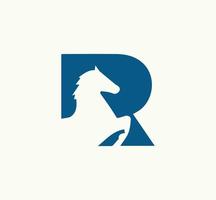 corporativo r caballo logo vector diseño