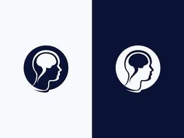cerebro logo y humano cabeza negocio logo vector