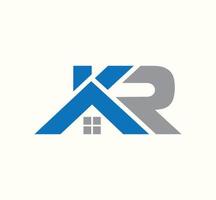 KR Letter home logo combination vector