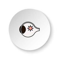 Round button for web icon, Diseases, eye, medicine. Button banner round, badge interface for application illustration on white background vector