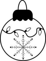 Tree ball line icon. Cristmas decoration vector illustration isolated on white. Tree globe outline style design, designed for web and app. Vector illustration