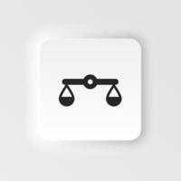 Balance, justice, scales neumorphic style vector icon. Simple element illustration from UI concept. Balance, justice, scales neumorphic style vector icon. Finance concept vector illustration. .