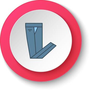 Round button for web icon, Bottoms cotton trousers. Button banner round, badge interface for application illustration on white background vector