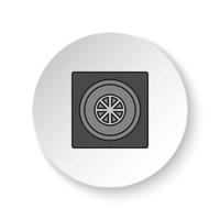 Round button for web icon, Safe, bank, door, icon. Button banner round, badge interface for application illustration on white background vector