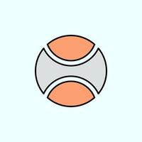 ball, baseball color vector icon, vector illustration on dark background