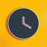 clock pop art, retro icon. Vector illustration of pop art style on retro background