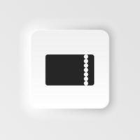 Ticket neumorphic style vector icon. Simple element illustration from UI concept. Ticket neumorphic style vector icon. Finance concept vector illustration. .