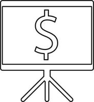Line vector icon board, business presentation. Outline vector icon on white background