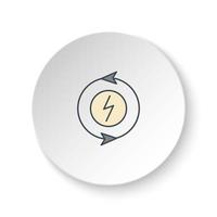 Round button for web icon, eco, energy. Button banner round, badge interface for application illustration on white background vector