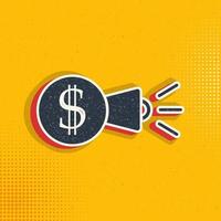 ad, ads pop art, retro icon. Vector illustration of pop art style on retro background