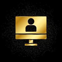 online, education, avatar gold icon. Vector illustration of golden particle background. isolated vector sign symbol - Education icon black background .