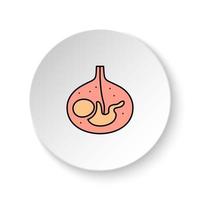 redondo botón para web icono, enfermedades, bebé en el estómago. botón bandera redondo, Insignia interfaz para solicitud ilustración en blanco antecedentes vector