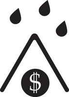 clima, meteorología, icono. moneda con dólar firmar sencillo icono en blanco antecedentes. vector ilustración. - vector en blanco antecedentes