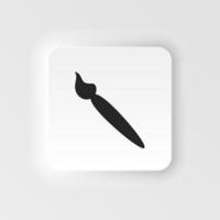 Brush icon - Vector. Simple element illustration from UI concept. Brush icon neumorphic style vector icon .