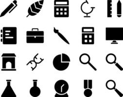 School and Education Icons set. search, loupe. Vector Illustration Set Of Simple Training Icons. Elements Presentation, Demonstration, University on white background