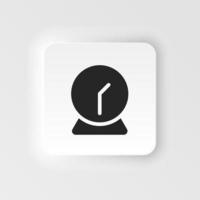 Alarm, clock icon - Vector. Simple element illustration from UI concept. Alarm, clock icon neumorphic style vector icon .