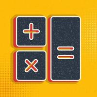 calculator pop art, retro icon. Vector illustration of pop art style on retro background