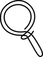 Magnifier drawn by one line. Single line drawing. Continuous line. Vector Eps10.