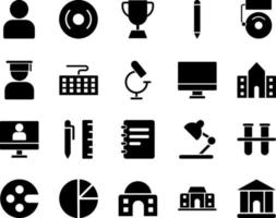 School and Education Icons set. building, college. Vector Illustration Set Of Simple Training Icons. Elements Presentation, Demonstration, University on white background