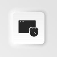 Business, clock, optimization neumorphic style vector icon. Simple element illustration from UI concept. Business, clock, optimization neumorphic style vector icon. Finance concept vector illustration