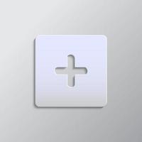 gris color vector fondo- papel estilo vector icono, agregar, caja papel estilo, icono