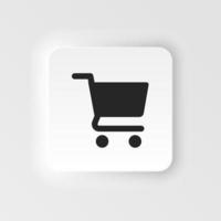 compras, cesta neumorfo estilo vector icono. sencillo elemento ilustración desde ui concepto. compras, cesta neumorfo estilo vector icono. Finanzas concepto vector ilustración. .