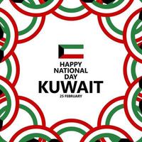 Kuwait national day vector template with circular ribbon flags. Middle East country public holiday.