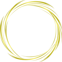 Golden circle ring swirl gold color on transparent background. abstract background gold yellow circle with copy space png