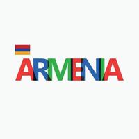 Armenia's colorful typography with its national flag. Western Asian country typography. vector