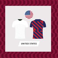 United States football national team uniform flat illustration. American football team. vector