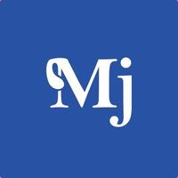 MJ initial based logo. Artistic serif logo. Logo for personal brand, company, brand, and business. vector