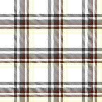 plaid pattern seamless texture is made with alternating bands of coloured  pre dyed  threads woven as both warp and weft at right angles to each other. vector