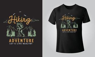 Hiking, Adventure, let,s live healthy - Typographical Black Background, T-shirt, mug, cap and other print on demand Design, svg, png, jpg, eps vector