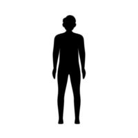 man standing from the front symmetrically silhouette vector
