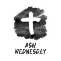 Ash Wednesday Illustration. Ink Cross design vector