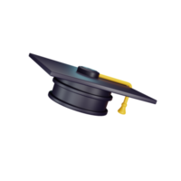 3d rendering graduation hat isolated. useful for education design illustration premium png