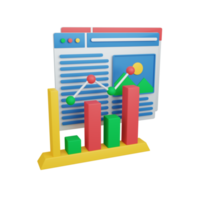 3d rendering web analytics isolated. useful for development and web design illustration png