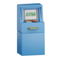 3d interpretazione ATM macchina isolato utile per bancario, moneta, finanza e globale attività commerciale design png