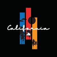 diseño de camisetas y prendas de vestir de california vector