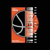 tipografía de ilustración de baloncesto. perfecto para el diseño de camisetas vector