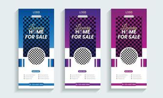 Home sell Real Estate roll up banner or cover design template vector