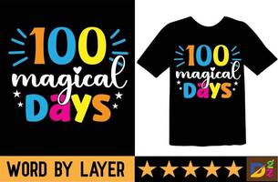 100 mágico dias svg t camisa diseño vector