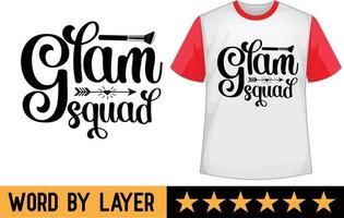 glamour equipo svg t camisa diseño vector