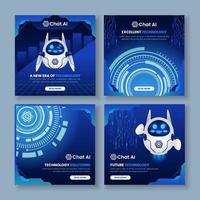 AI Technology Social Media Template vector