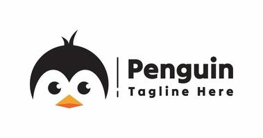 sencillo pingüino logo vector