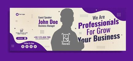 Creative corporate business banner template design for webinar, marketing, online class program, etc vector